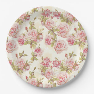 Plato De Papel Floral