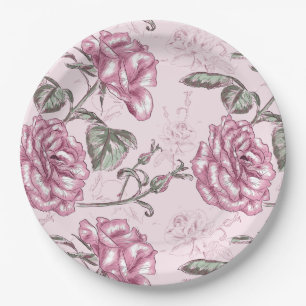 Plato De Papel Floral