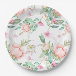 Plato De Papel Floral