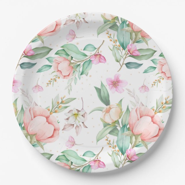Plato De Papel Floral (Anverso)