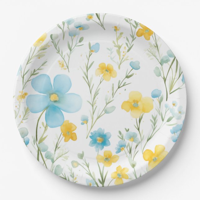 Plato De Papel Floral (Anverso)