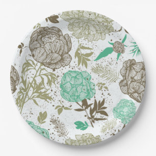 Plato De Papel Floral