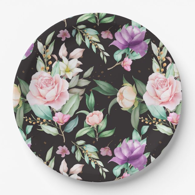 Plato De Papel Floral (Anverso)