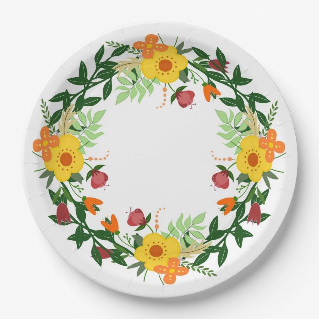 Plato De Papel Floral (Anverso)