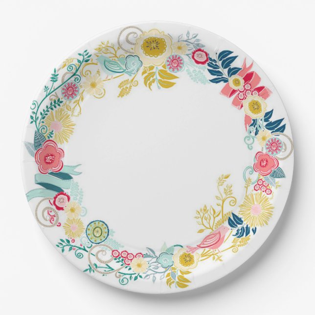 Plato De Papel Floral (Anverso)