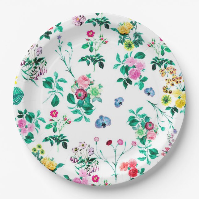 Plato De Papel Floral (Anverso)