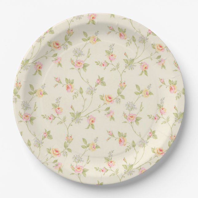 Plato De Papel Floral (Anverso)