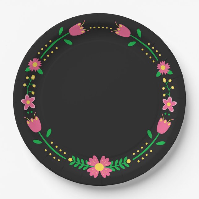 Plato De Papel Floral (Anverso)