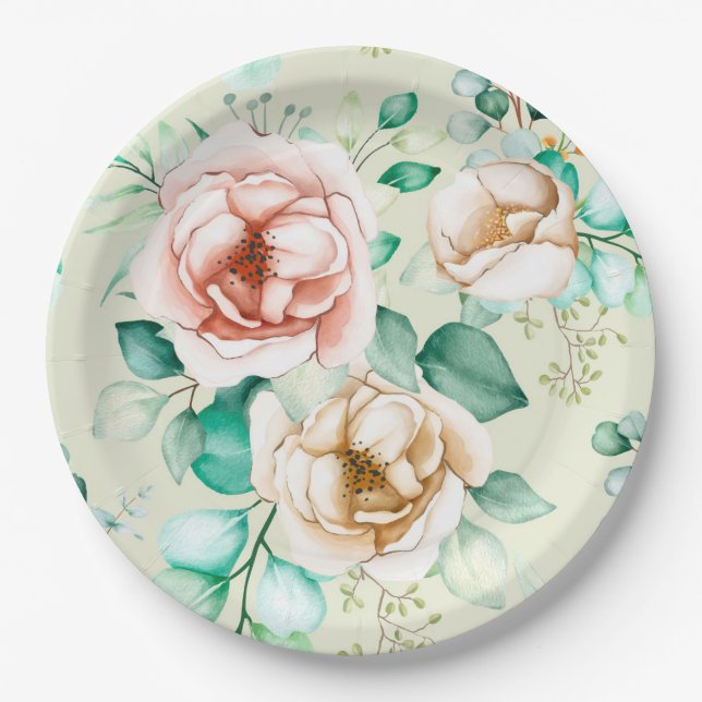 Plato De Papel Floral (Anverso)