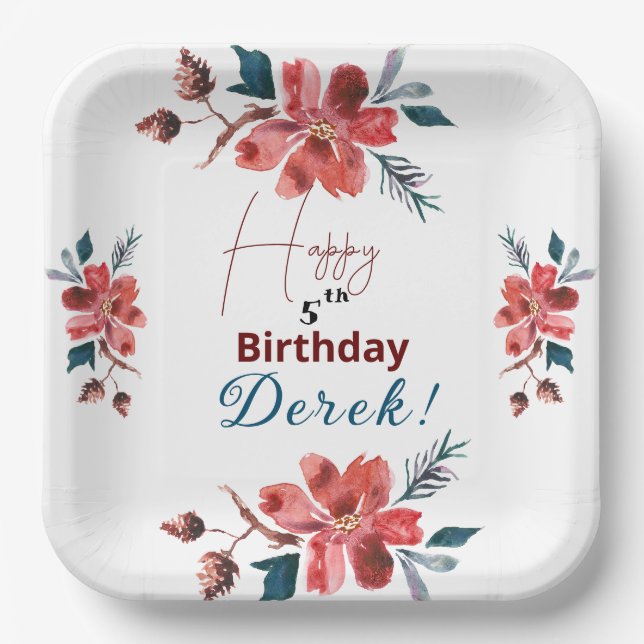 Plato De Papel Floral (Anverso)