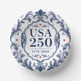 Plato de papel floral 250 USA