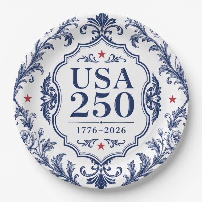 Plato de papel floral 250 USA (Anverso)