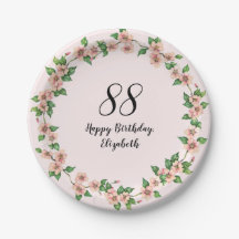 Floral 88 Cumpleaños Bonito Rosa Rubor