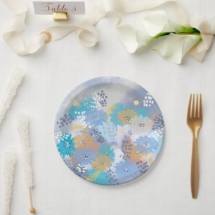 Plato De Papel Floral abstracto moderno