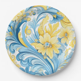 Plato De Papel Floral art pattern