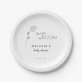 Plato De Papel Floral Baby in Bloom Baby Shower