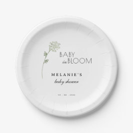 Plato De Papel Floral Baby in Bloom Baby Shower