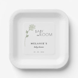 Plato De Papel Floral Baby in Bloom Baby Shower