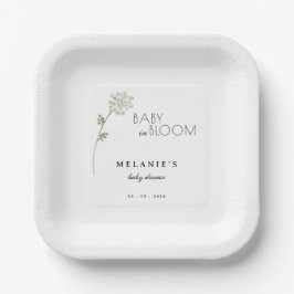 Plato De Papel Floral Baby in Bloom Baby Shower