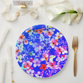 Plato de papel floral boda/ ducha