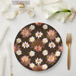 Plato de papel floral boda/ ducha