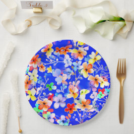 Plato de papel floral boda/ ducha