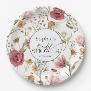 Plato De Papel Floral Bridal Shower