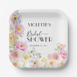 Plato De Papel Floral Bridal Shower