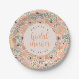Plato De Papel Floral Bridal Shower