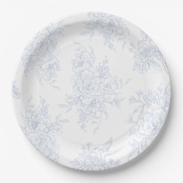 Plato De Papel Floral Chintz Chinoiserie Blue Toile Boda