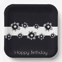 Floral con negro y blanco