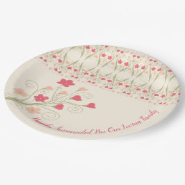 Plato De Papel Floral con un patrón decorativo