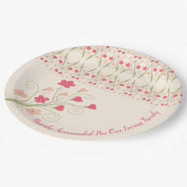 Plato De Papel Floral con un patrón decorativo (Angular)