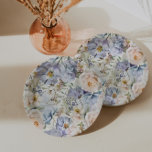 Plato De Papel Floral crema azul turbia<br><div class="desc">Elegantes platos de papel con un suave diseño floral de acuarela con flores en diferentes tonos de azul y crema polvorientos.</div>