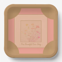 Floral Cuadrado Rosa y Melocotón