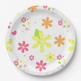 Plato De Papel Floral Daisies