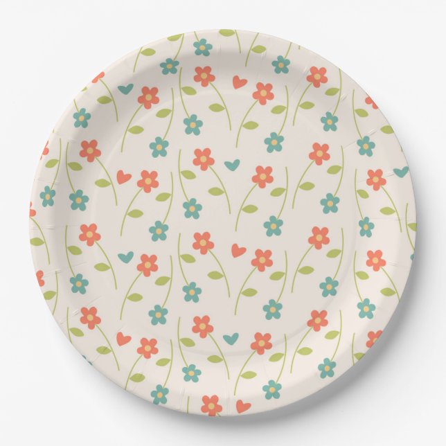 Plato De Papel Floral Daisies (Anverso)