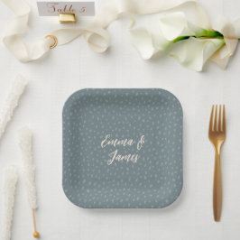 Plato De Papel Floral de color de agua boho personalizada