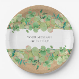Plato De Papel Floral de eucalipto