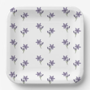 Plato De Papel Floral de lavadora acuarela