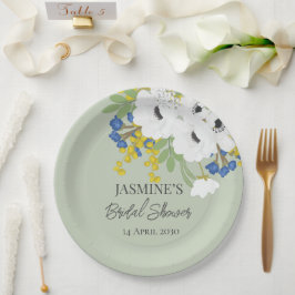 Plato De Papel Floral de primavera de Anemone Bouquet Ducha de no