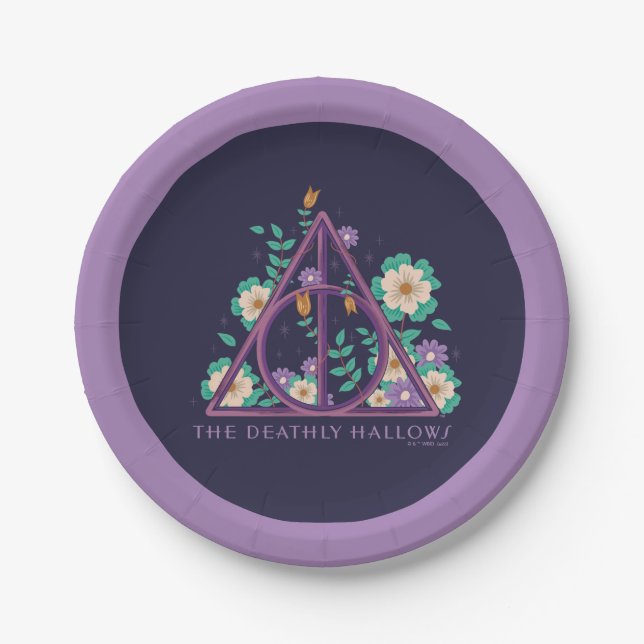Plato De Papel Floral Deathly Hallow Graphic (Anverso)