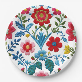 Plato De Papel Floral elegante