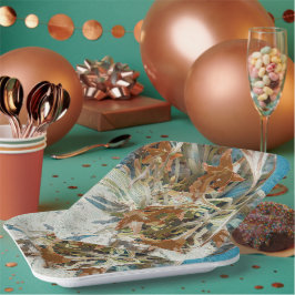 Plato De Papel Floral exótica