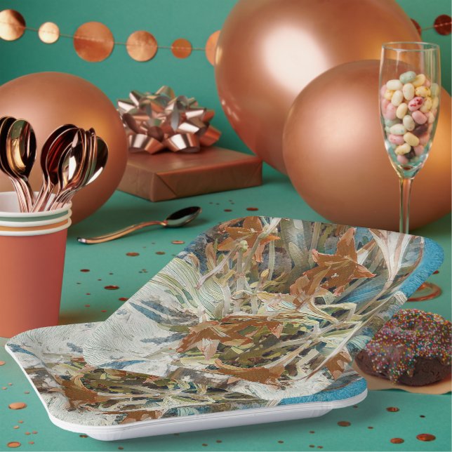 Plato De Papel Floral exótica (Multi)