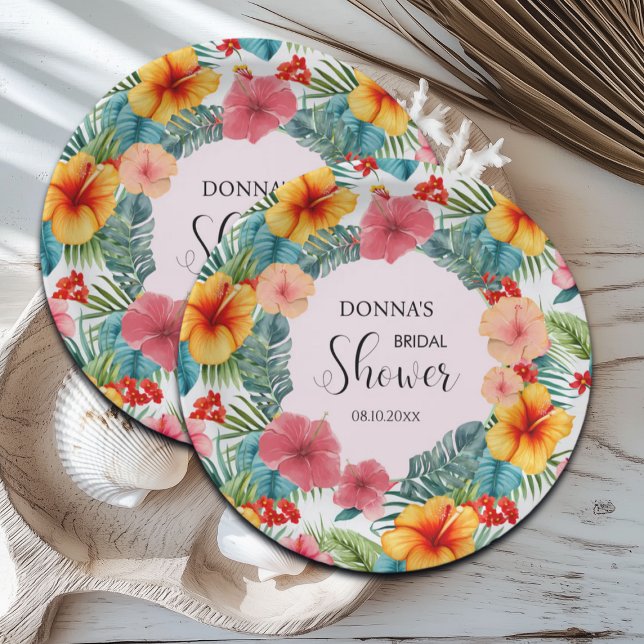 Plato De Papel Floral exótica ducha de novias hawaiana (Subido por el creador)