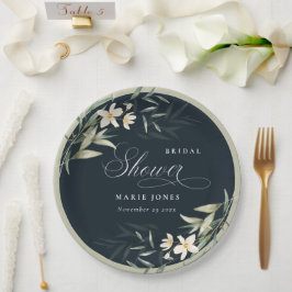 Plato De Papel Floral Floral Bridal Shower