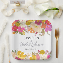 Plato De Papel Floral Garden Summer Bridal Shower