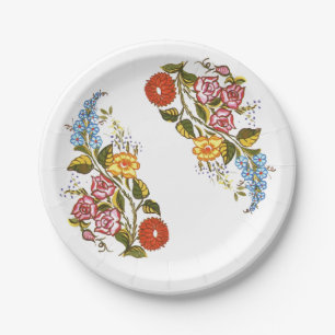 Plato De Papel Floral húngara