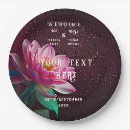 Plato De Papel Floral Lotus Boda Suite | Starry Night Romance